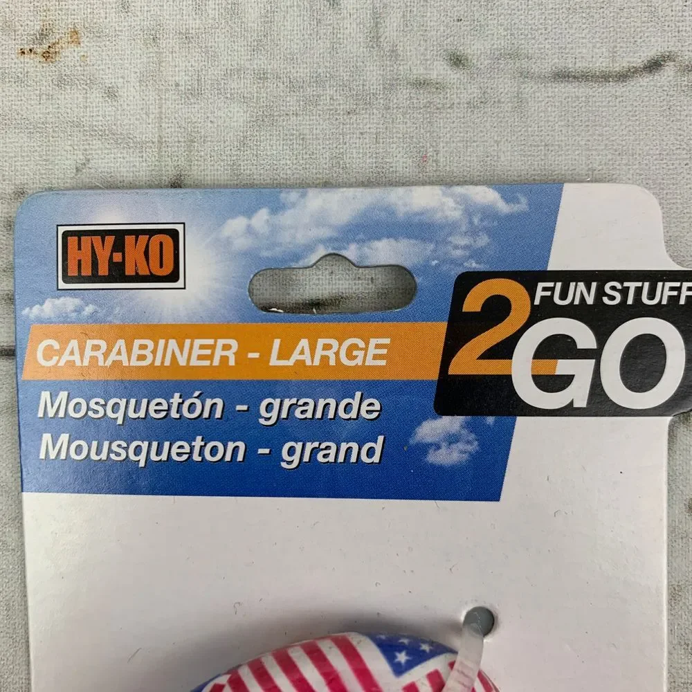 HY-KO 3-Pack American Flag Large Carabiner Keychain‎ Clip Aluminum KC312 NEW